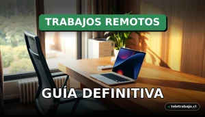 Guía para encontrar trabajos remotos desde Venezuela en 2026, mostrando un escritorio moderno en casa con laptop y plantas.