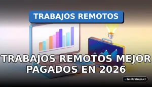 Ilustración corporativa abstracta de los trabajos remotos mejor pagados del futuro, con elementos isométricos y gráficos de crecimiento.