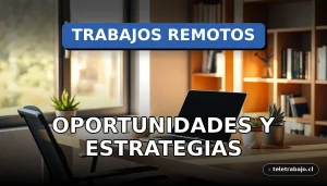 Una oficina en casa moderna y acogedora con un portátil sobre un escritorio de madera, iluminación cálida y plantas, representando el futuro del trabajo remoto bilingüe.