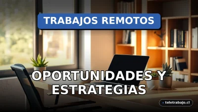 Una oficina en casa moderna y acogedora con un portátil sobre un escritorio de madera, iluminación cálida y plantas, representando el futuro del trabajo remoto bilingüe.