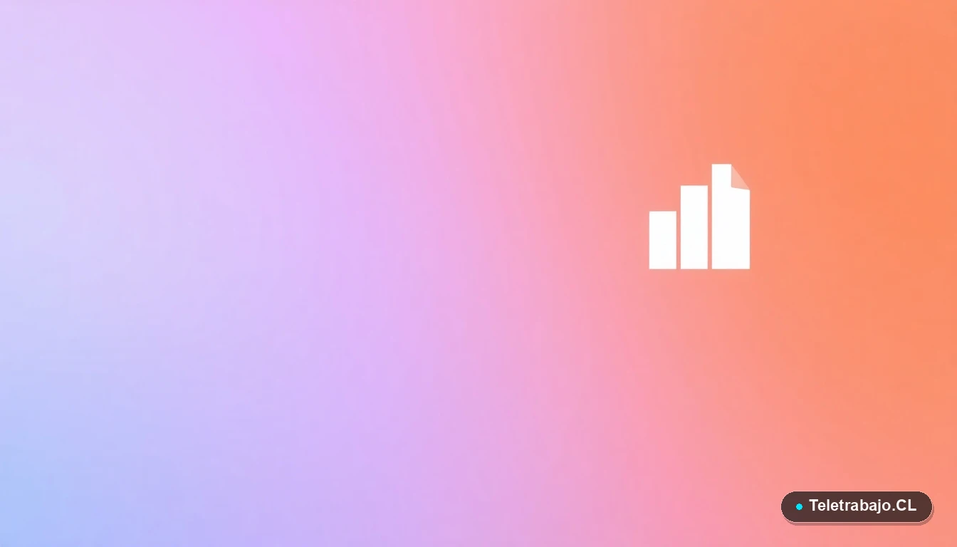 Composición abstracta de interfaz de usuario con gráficos, engranajes y carpetas flotantes en estilo vectorial plano, sobre fondo degradado lila y durazno. Concepto de tecnología y productividad.