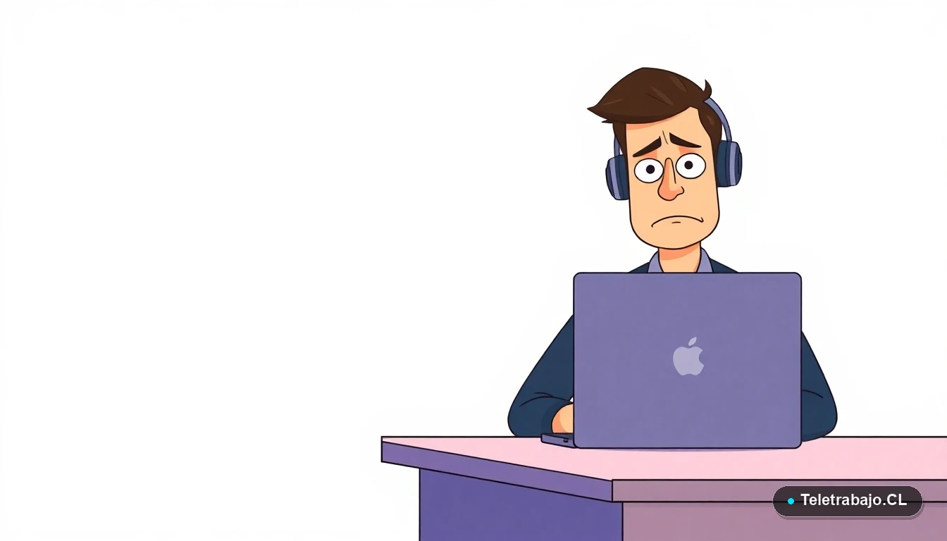 Profesional frustrado por error en macro de Excel en oficina moderna, estilo ilustración plana.