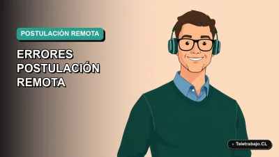 Ilustración vectorial plana y moderna de un trabajador remoto masculino, estilo Corporate Memphis, sobre un fondo degradado suave. Concepto para artículo sobre errores comunes al postular a trabajos remotos en Amazon Chile.
