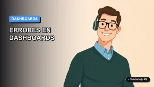 Ilustración vectorial plana de estilo Corporate Memphis de un trabajador masculino con camisa azul y suéter verde, mirando gráficos de datos. Fondo con gradiente suave azul y gris.