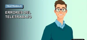 Ilustración vectorial plana de estilo Corporate Memphis de un trabajador remoto masculino en Chile, con fondo degradado azul, representando la Ley 21.220.