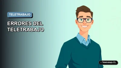 Ilustración vectorial plana de estilo Corporate Memphis de un trabajador remoto masculino en Chile, con fondo degradado azul, representando la Ley 21.220.