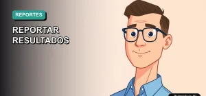 Ilustración vectorial plana corporativa de un trabajador masculino de teletrabajo con camisa azul, sobre fondo degradado verde azulado. Representa errores en reportes de trabajo remoto.