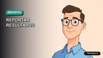 Ilustración vectorial plana corporativa de un trabajador masculino de teletrabajo con camisa azul, sobre fondo degradado verde azulado. Representa errores en reportes de trabajo remoto.