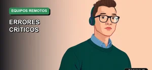 Ilustración vectorial plana de estilo premium que representa a un trabajador remoto masculino en Chile, con fondo degradado vacío, para artículo sobre gestión de equipos a distancia.