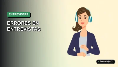 Ilustración vectorial plana de estilo Corporate Memphis de una mujer profesional con blusa azul y cabello recogido, sobre un fondo degradado verde marino y blanco. Representa una entrevista de trabajo remota.