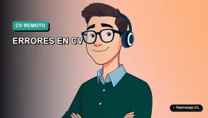 Ilustración vectorial plana y moderna de un trabajador remoto masculino en estilo Corporate Memphis, con fondo degradado azul verdoso, representando consejos profesionales para Chile.