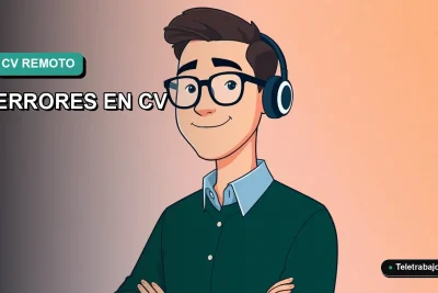 Ilustración vectorial plana y moderna de un trabajador remoto masculino en estilo Corporate Memphis, con fondo degradado azul verdoso, representando consejos profesionales para Chile.
