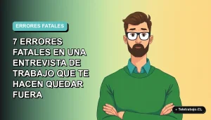 Ilustración vectorial plana de un trabajador masculino de tecnología con suéter verde, expresión de preocupación, sobre fondo degradado azul verdoso. Espacio negativo a la izquierda.