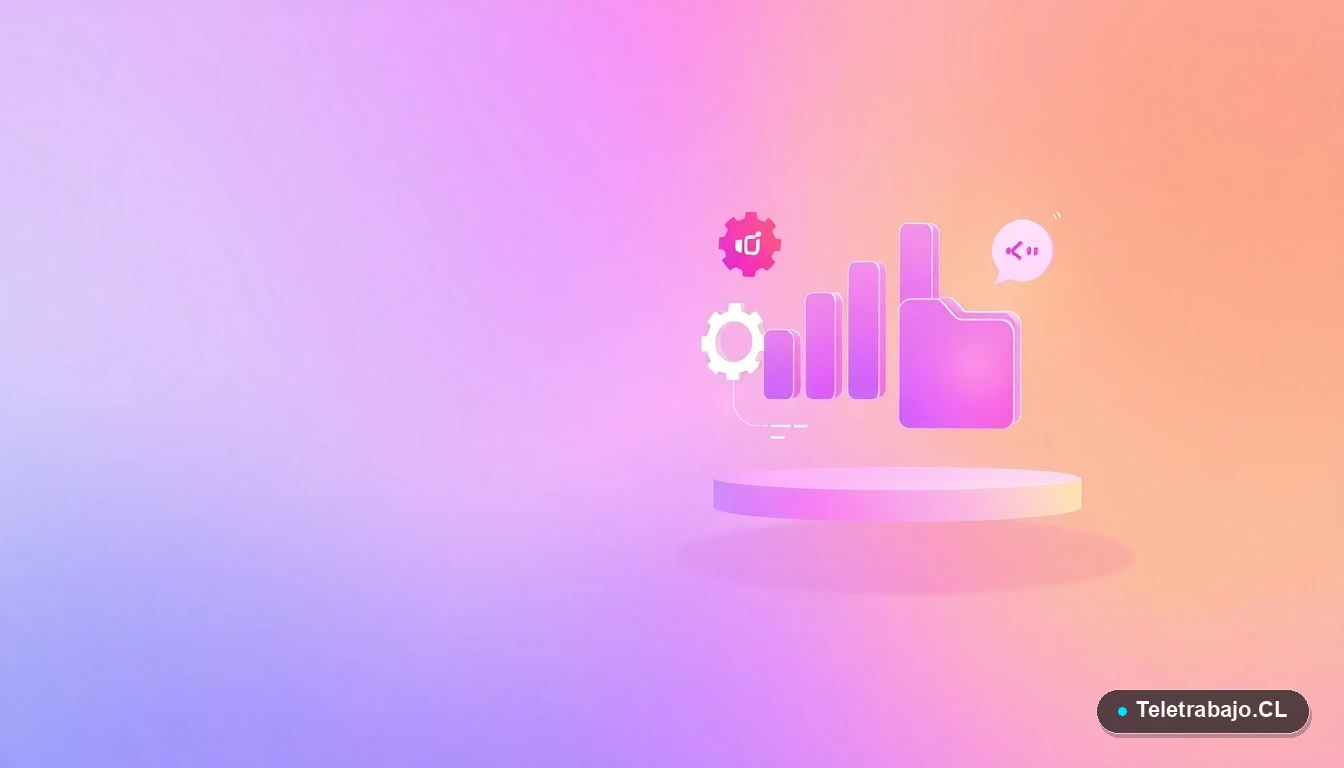 Composición abstracta de interfaz de usuario tecnológica con gráficos y iconos flotantes en tonos lavanda y durazno, sobre fondo degradado claro. Concepto visual para artículo sobre errores en entrevistas.