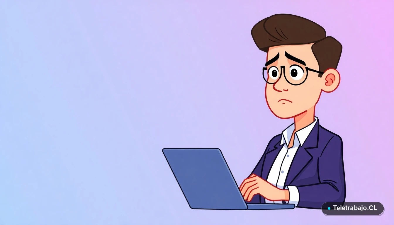 Profesional chileno cometiendo un error común en una entrevista de trabajo por Zoom