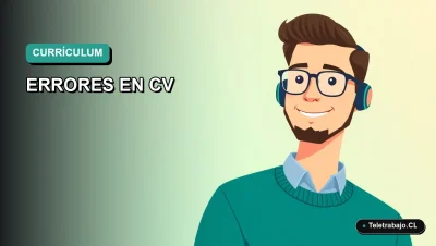 Ilustración vectorial plana de estilo premium que representa a un trabajador remoto moderno en Chile, con un fondo de gradiente suave, para un artículo sobre errores comunes en currículums para teletrabajo.