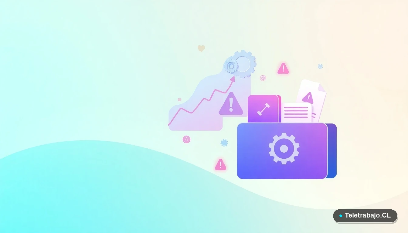 Elementos de interfaz de usuario abstractos, como gráficos y engranajes flotantes, sobre fondo degradado verde menta, simbolizando el análisis de datos del acoso laboral.