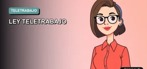 Ilustración vectorial plana moderna de una mujer profesional trabajando desde casa, representando la actualización de la Ley de Teletrabajo en Chile para el año 2026. Fondo con gradiente suave.