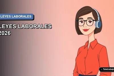 Ilustración plana corporativa de una mujer profesional latina, con fondo degradado azul, representando las nuevas leyes laborales chilenas y la actualización del perfil profesional.