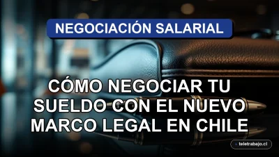 Guía visual para negociar el sueldo en Chile bajo el nuevo marco legal del 2026, representado por elementos corporativos de lujo.