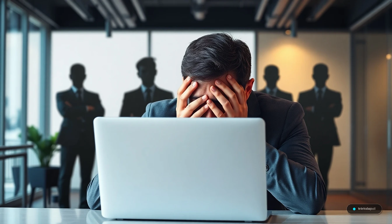 Profesional experimentando agotamiento y síndrome del impostor en el trabajo