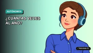 Ilustración plana corporativa de una mujer autónoma con blusa azul, sobre un fondo degradado vacío.