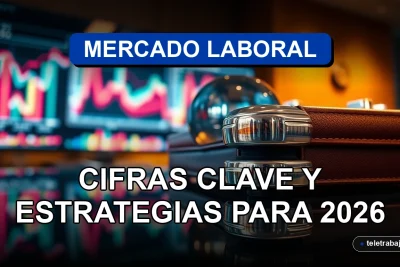 Análisis del mercado laboral chileno con gráficos abstractos y estrategias para profesionales y empresas en el año 2026.