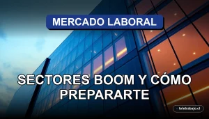 Análisis del mercado laboral chileno 2026 mostrando sectores en crecimiento y oportunidades profesionales.