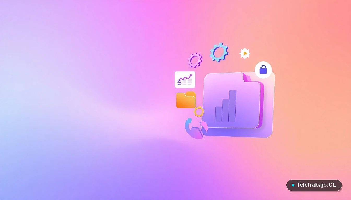 Elementos de interfaz de usuario abstractos y gráficos flotantes en estilo vectorial plano, representando datos y tecnología para análisis de mercado laboral.