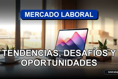Análisis del mercado laboral chileno 2026 con gráficos abstractos en una pantalla de oficina moderna.