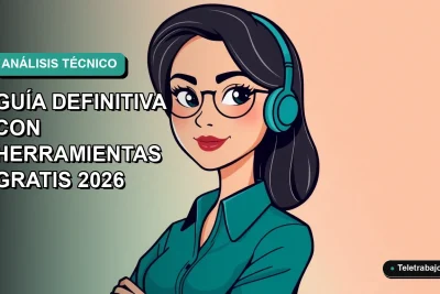 Ilustración plana de mujer profesional remota analizando gráficos de trading en pantalla, fondo degradado azul verdoso.