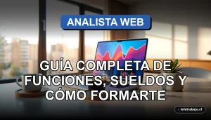 Analista web trabajando en Chile, guía de sueldos y formación profesional en análisis de datos web.