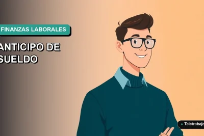 Ilustración vectorial plana de estilo Corporate Memphis de un trabajador masculino en Chile, sobre fondo degradado, para artículo sobre anticipo de sueldo y leyes laborales 2026.