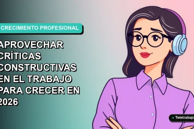 Ilustración plana corporativa de una mujer profesional de teletrabajo con expresión receptiva, sobre fondo degradado suave azul verdoso.