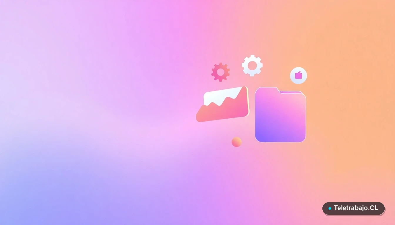 Elementos de interfaz de usuario abstractos y modernos, gráficos y engranajes flotantes, representando formación y tecnología.