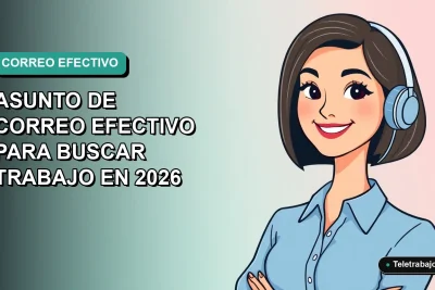 Ilustración vectorial plana de una mujer profesional de teletrabajo, con blusa azul y corte bob, sonriendo, sobre fondo degradado verde azulado vacío.