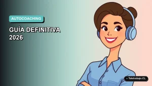 Ilustración vectorial plana de una mujer profesional del rubro tecnológico, con blusa azul, mirando con confianza. Fondo con gradiente suave de color verde azulado.