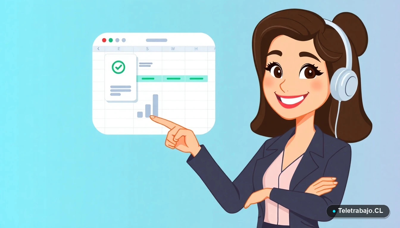 Mujer emprendedora chilena automatizando facturas en Excel con eficiencia