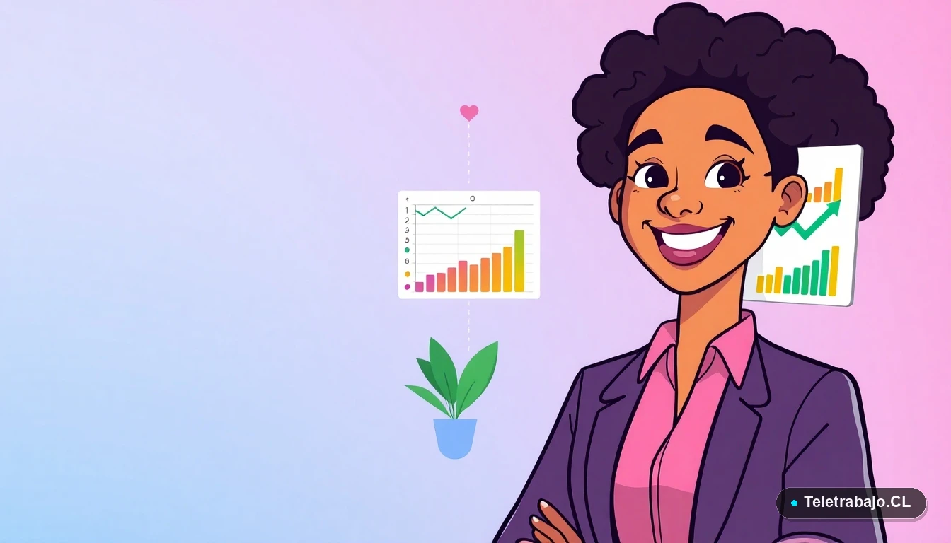 Profesional chileno utilizando una plantilla de Excel automatizada para optimizar su trabajo