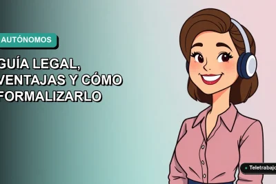 Ilustración plana de trabajadora autónoma chilena sonriendo, con fondo degradado azul verdoso, estilo Corporate Memphis.