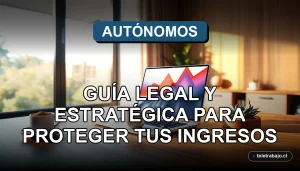 Guía legal y estratégica para autónomos digitales en Chile protegiendo sus ingresos en 2026, imagen de oficina moderna.