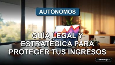 Guía legal y estratégica para autónomos digitales en Chile protegiendo sus ingresos en 2026, imagen de oficina moderna.