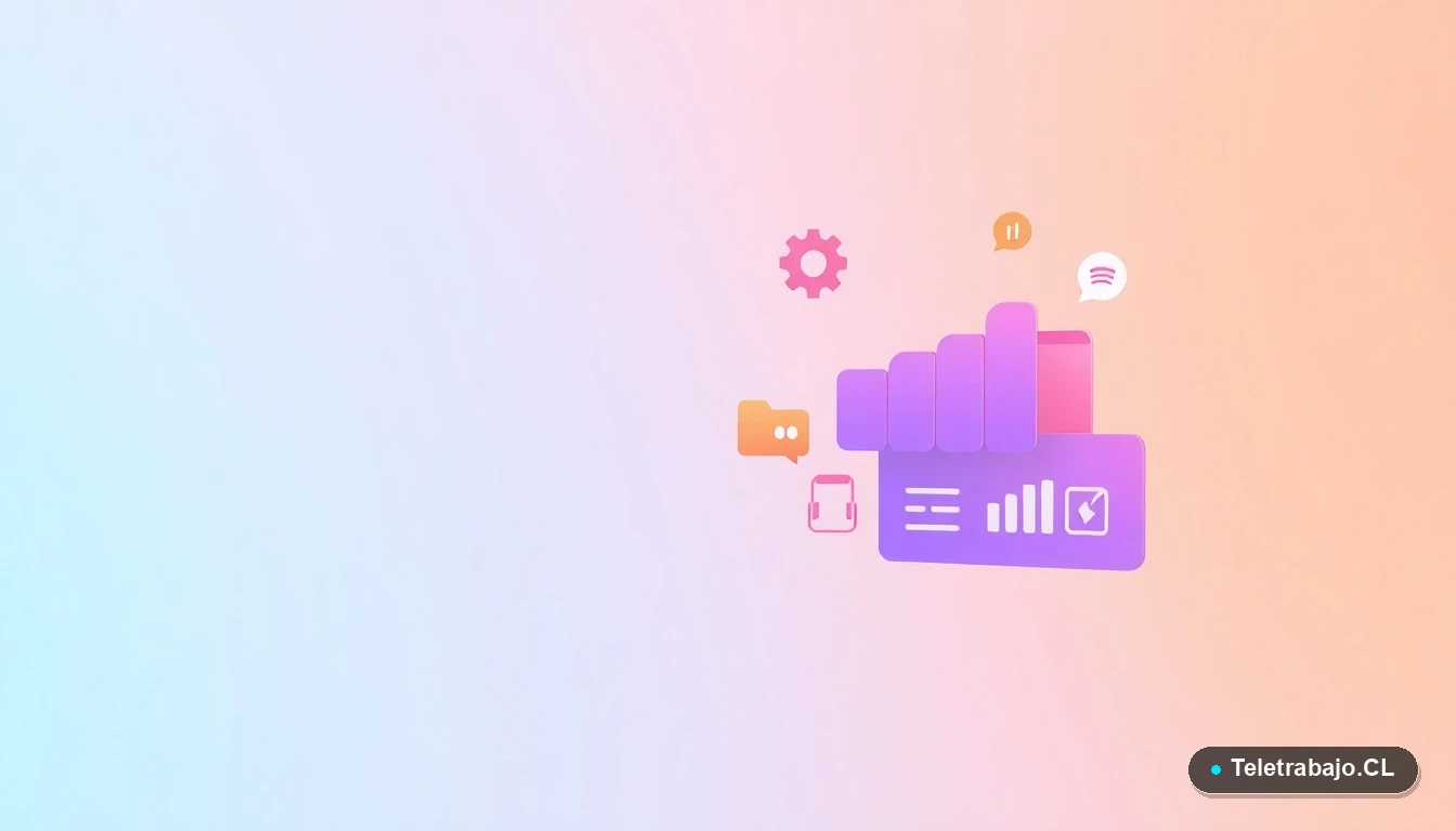 Composición abstracta de interfaz de usuario con gráficos flotantes y iconos de carpeta, sobre fondo degradado, para artículo sobre estrategias técnicas de banners web.