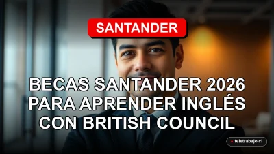 Becas Santander para aprender inglés con British Council, representado por un ejecutivo hispano en un entorno corporativo moderno.