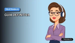 Ilustración vectorial plana de mujer profesional trabajando desde casa en estilo moderno, con fondo degradado azul.