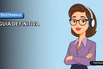 Ilustración vectorial plana de mujer profesional trabajando desde casa en estilo moderno, con fondo degradado azul.