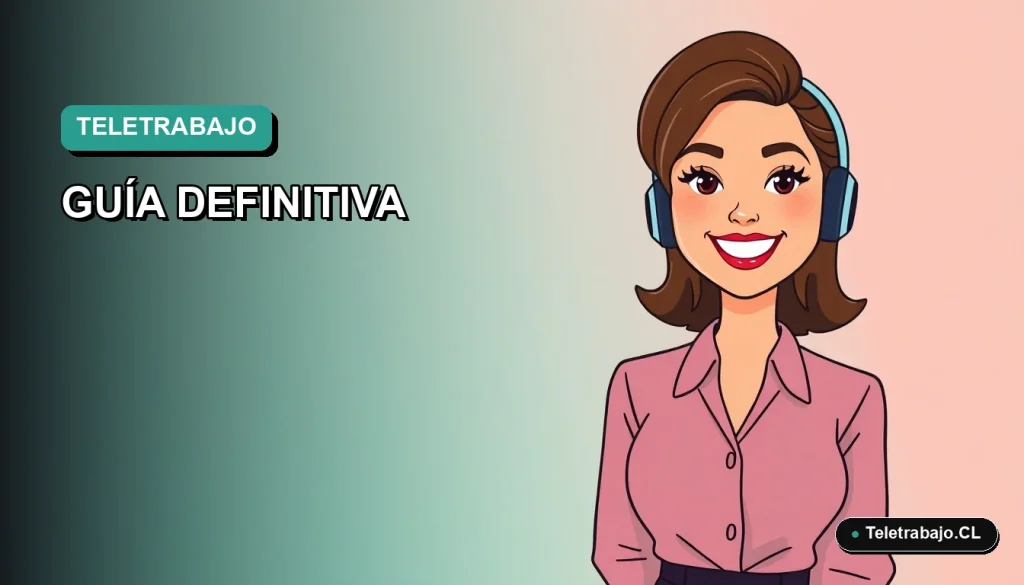 Ilustración vectorial plana moderna de una mujer trabajadora remota feliz, con fondo degradado suave azul verdoso. Estilo Corporativo Memphis.