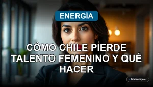 Fotografía conceptual sobre la brecha de género en el sector energético chileno, representada por un retrato profesional femenino.