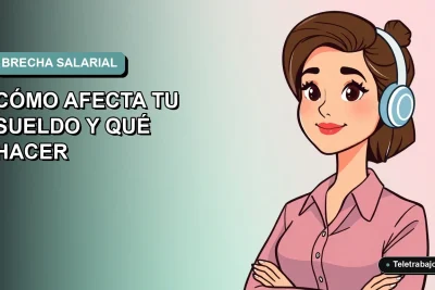 Ilustración vectorial plana de una trabajadora chilena de tecnología con expresión pensativa, sobre fondo degradado suave azul verdoso. Tema de equidad salarial.