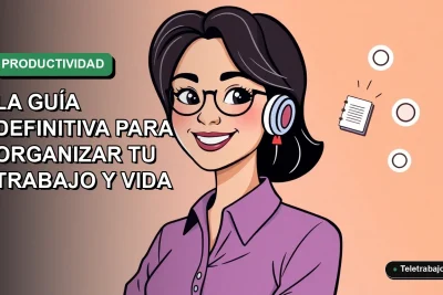 Ilustración plana de mujer profesional chilena sonriendo junto a elementos de bullet journal y organización, fondo degradado suave.